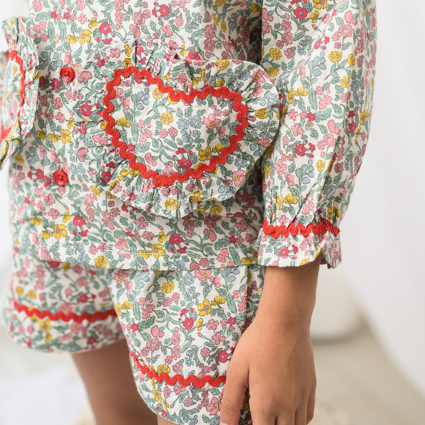 Multi Color Floral Night Suit