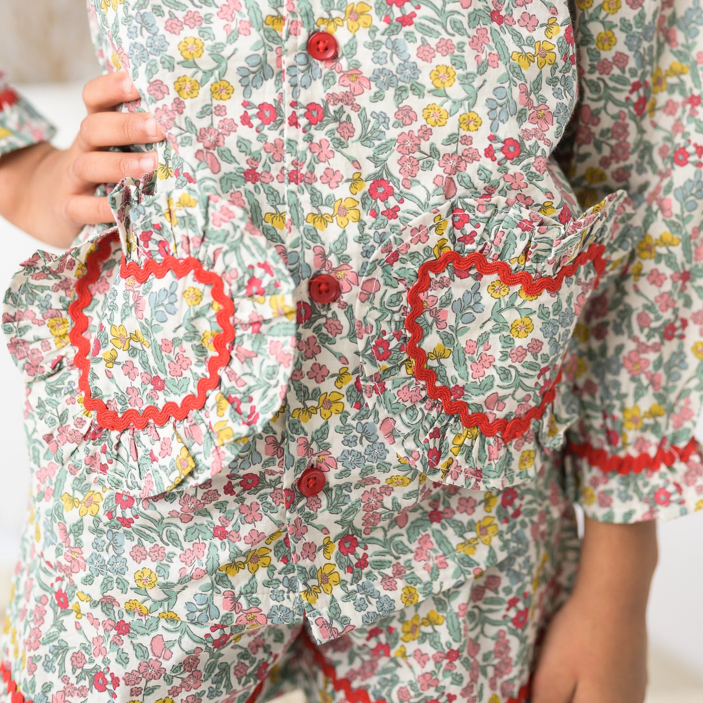 Multi Color Floral Night Suit