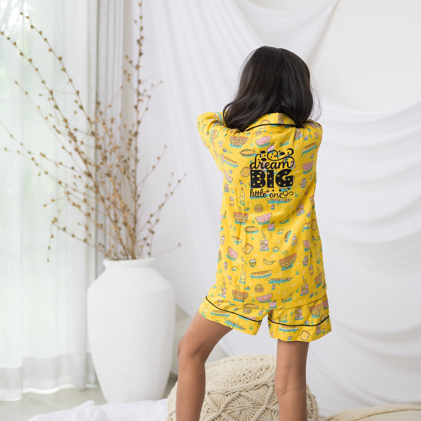 Yellow Cotton Night Suit Set