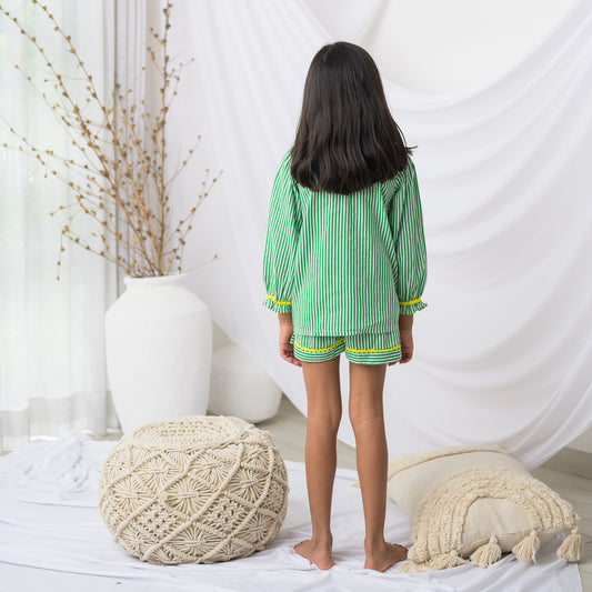 Green Stripes Night Suit