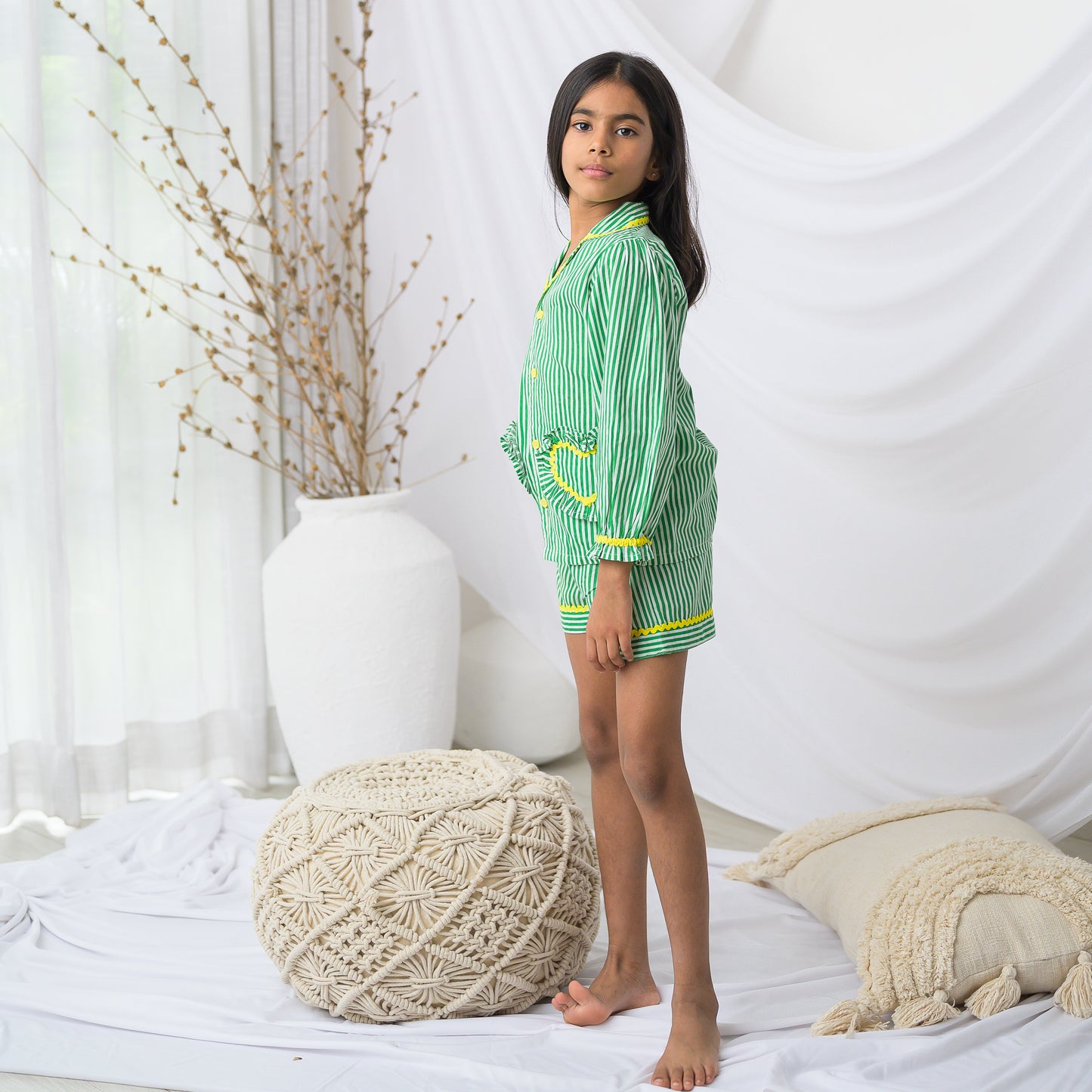 Green Stripes Night Suit