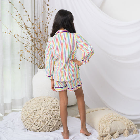 Colorful Stripes Night Dress