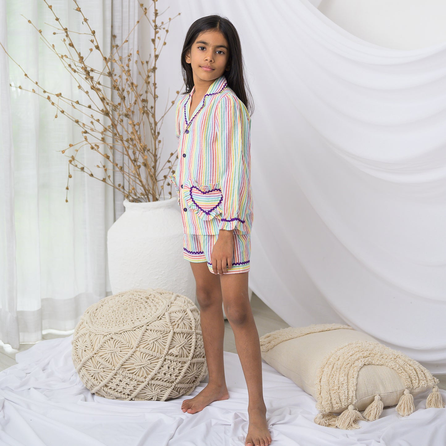 Colorful Stripes Night Dress