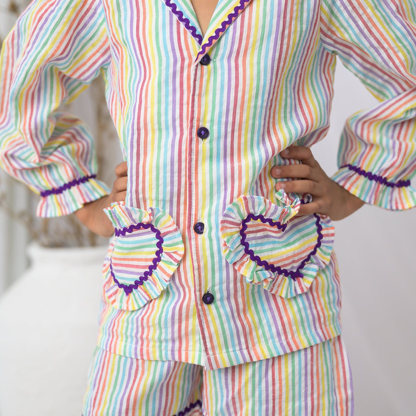 Colorful Stripes Night Dress