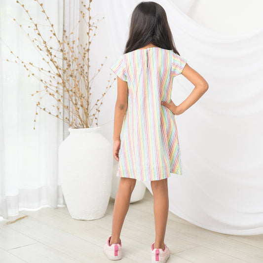 Multi Dress Half Sleeve With Embroidery