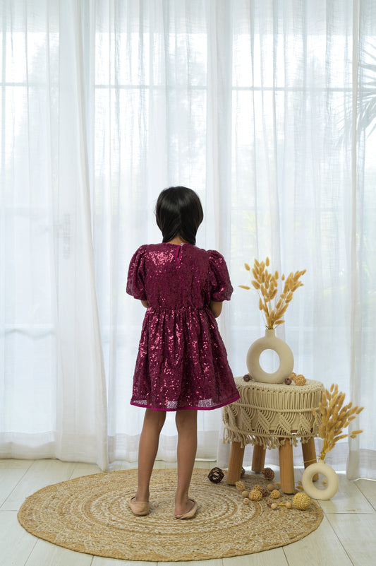 Maroon Sequin Party Dress