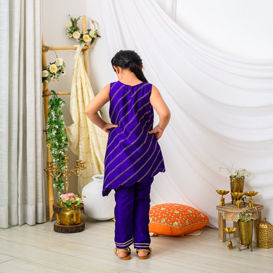 Purple Embroidered Designer Kurta With Pants