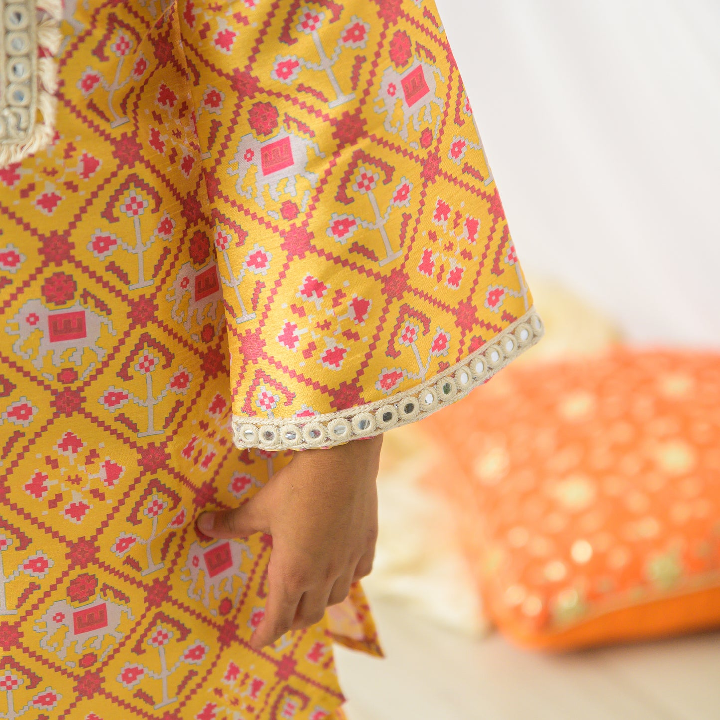 Yellow Patola Suit with Farshi Pants