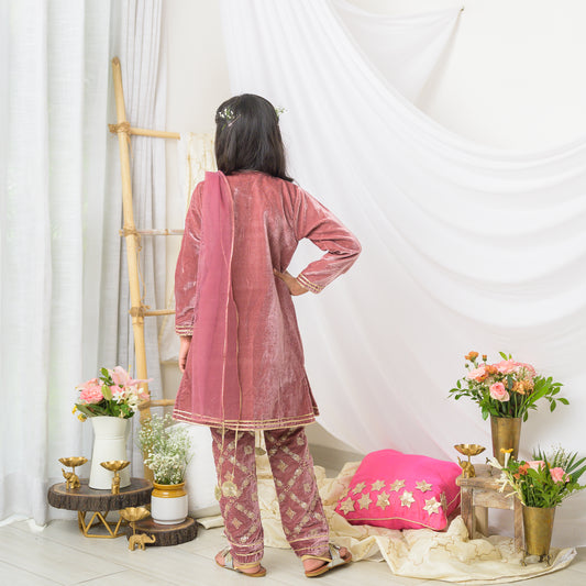 Velvet With Full Sleeve ad Embroidery At Pant Ethnic