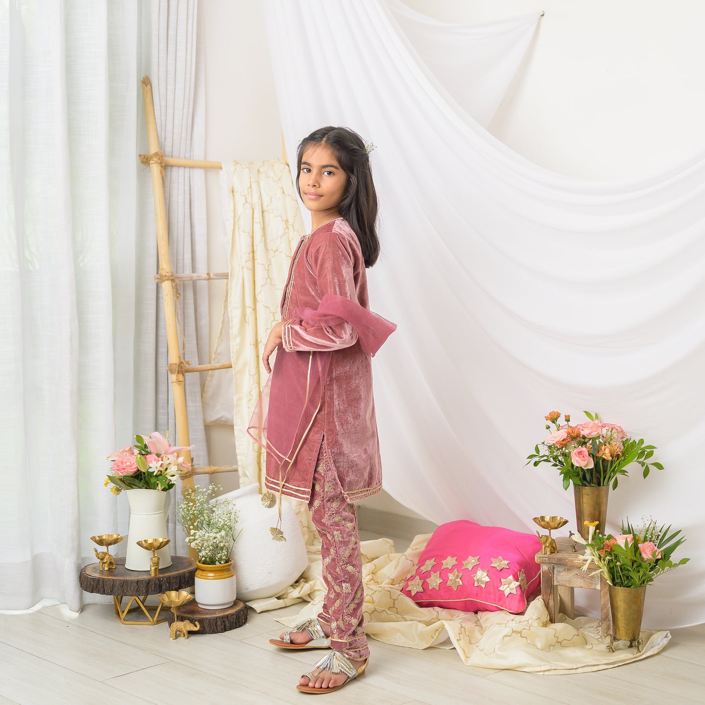 Velvet With Full Sleeve ad Embroidery At Pant Ethnic