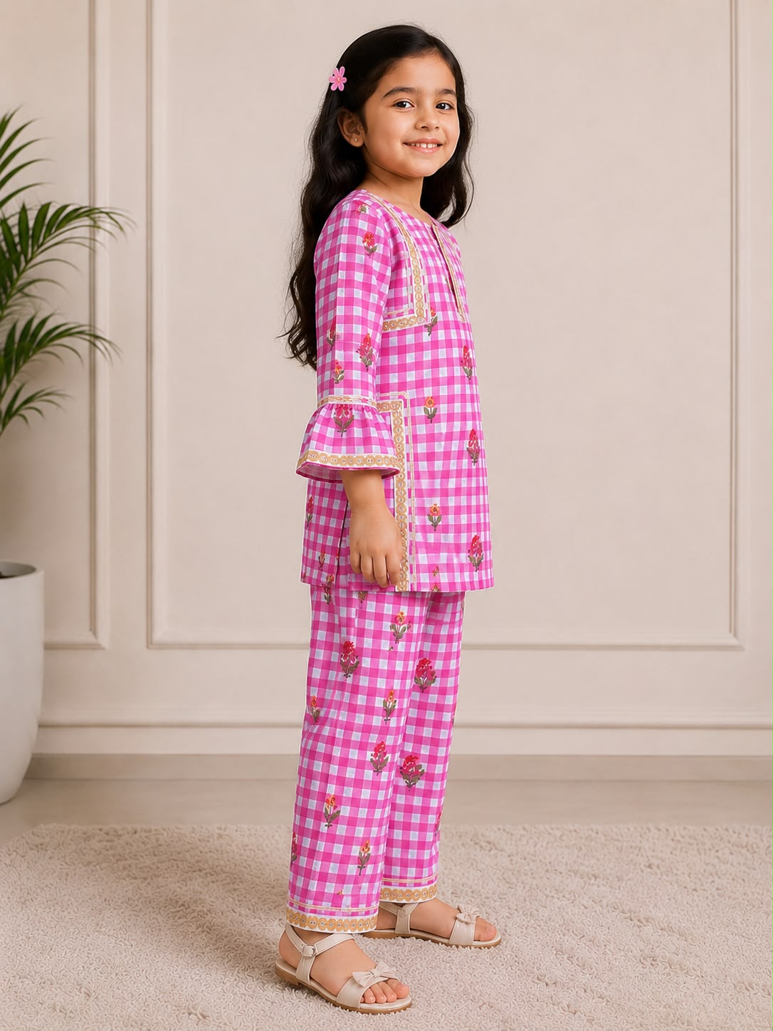 Pink Boho Style Kurta Set