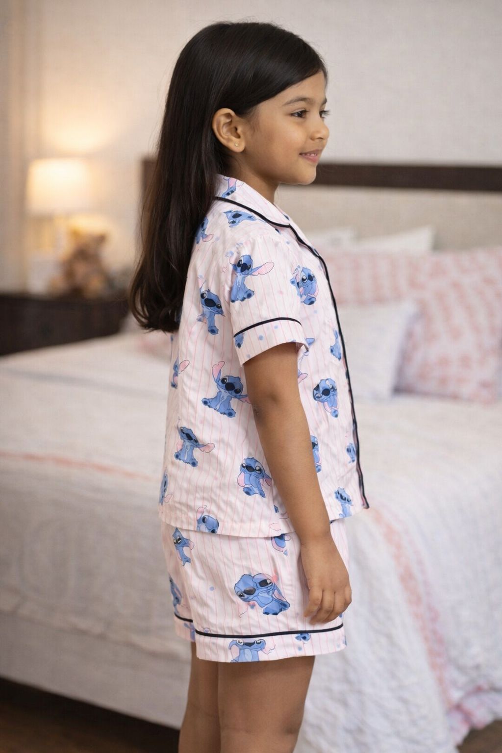 Premium Cotton Stitch Night Dress with Shorts