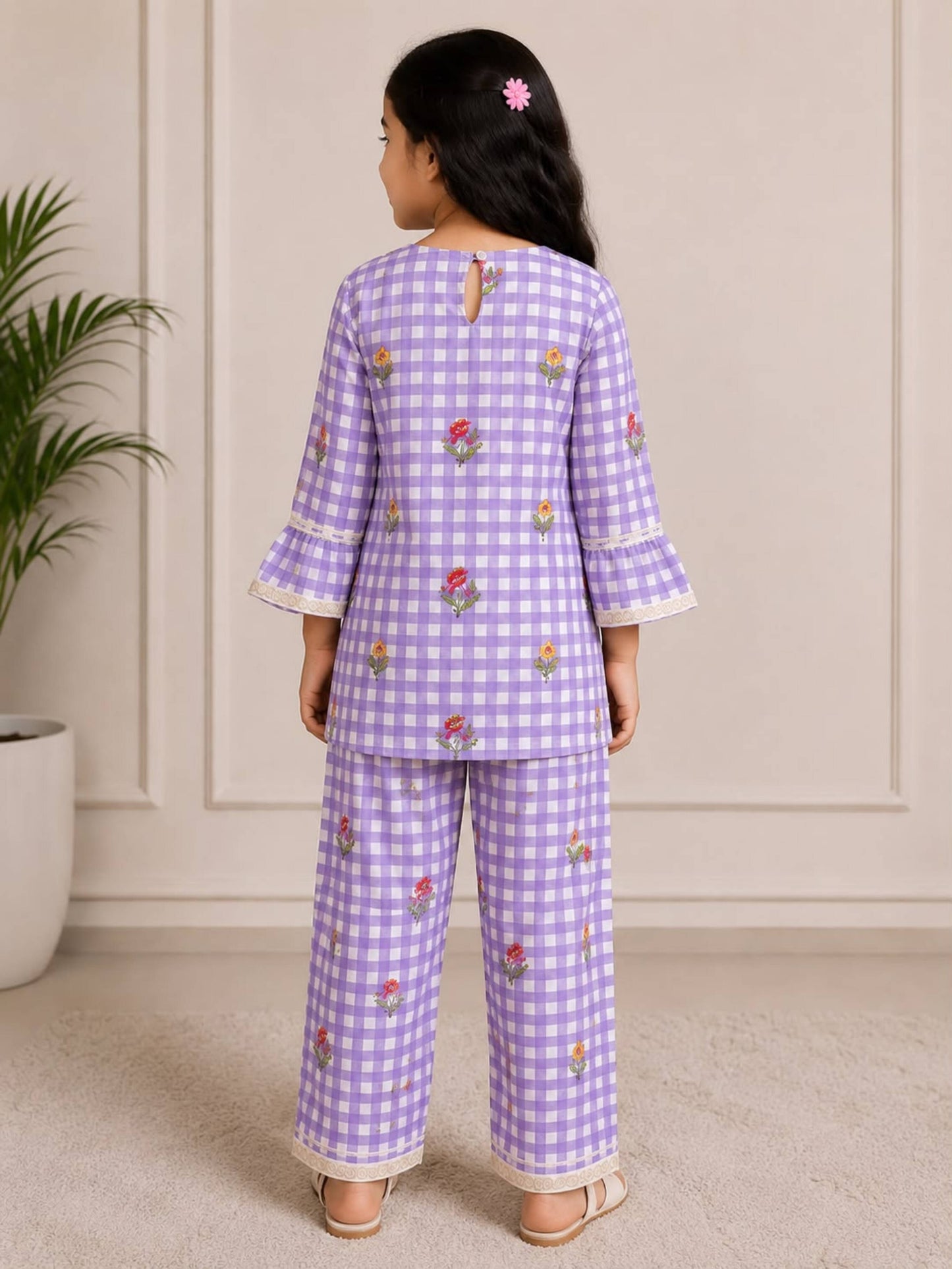 Purple Boho Style Kurta Set