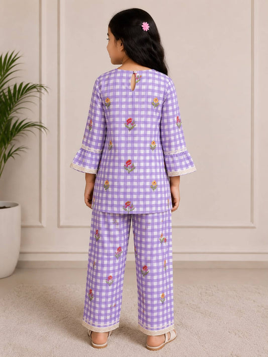 Purple Boho Style Kurta Set