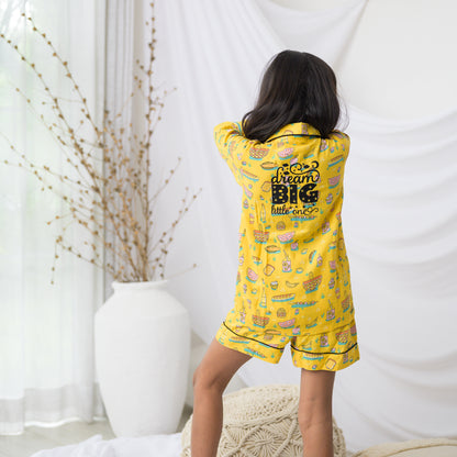 Yellow Cotton Night Suit Set
