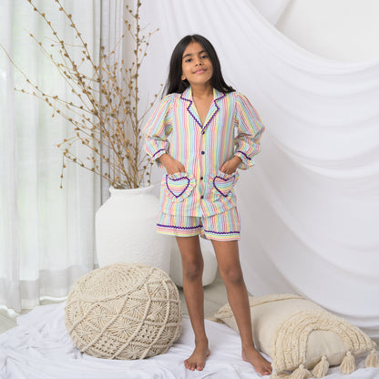 Colorful Stripes Night Dress