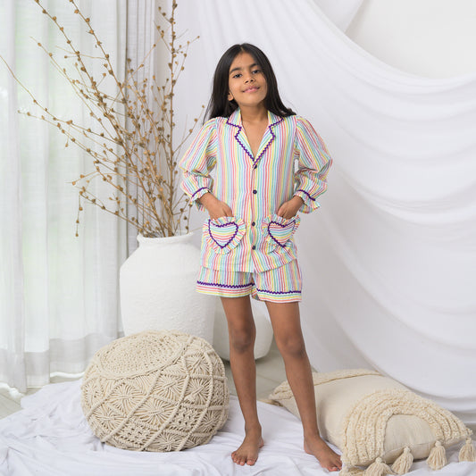 Colorful Stripes Night Dress