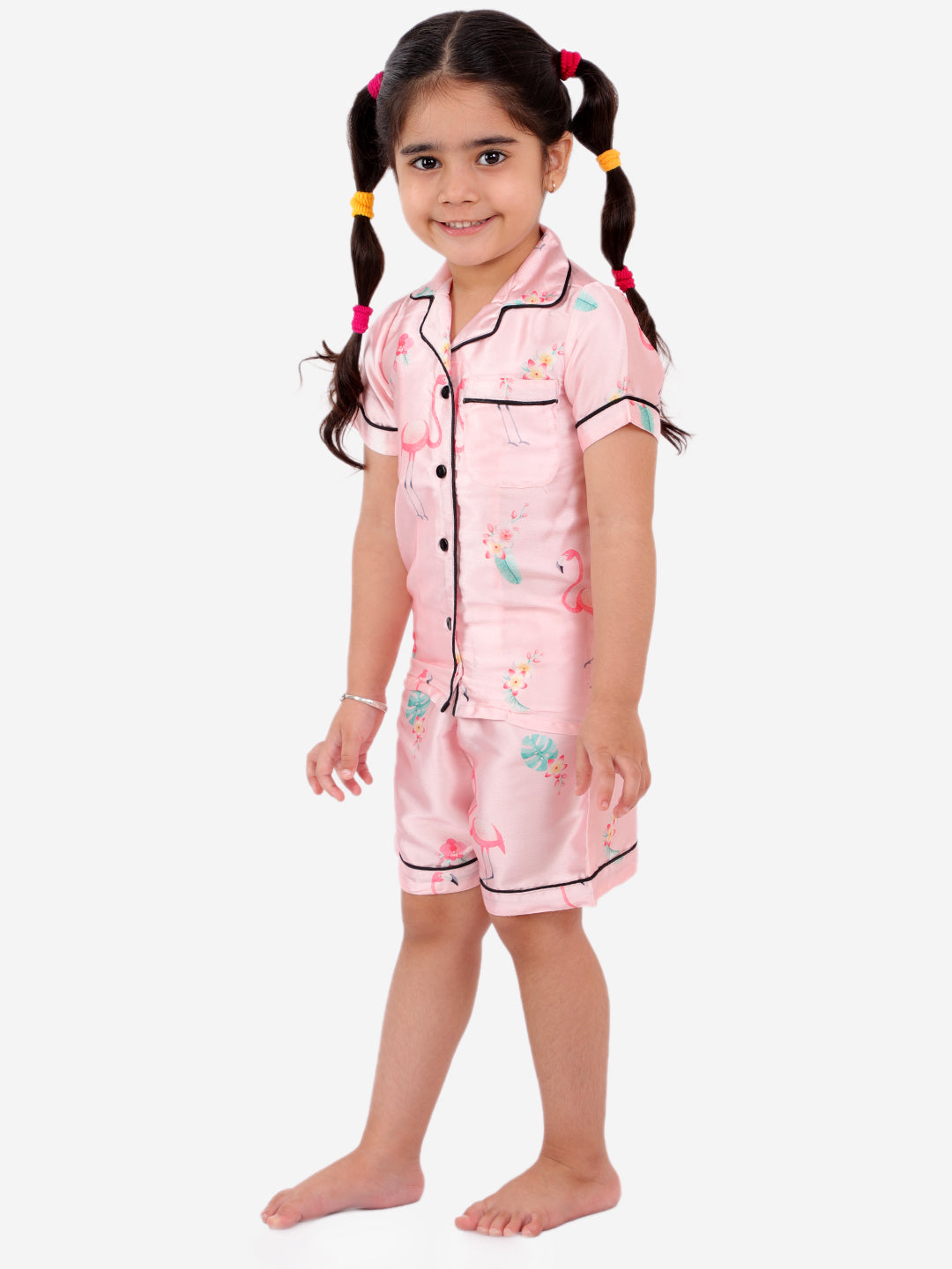 Flamingoes Night Dress with Shorts Set