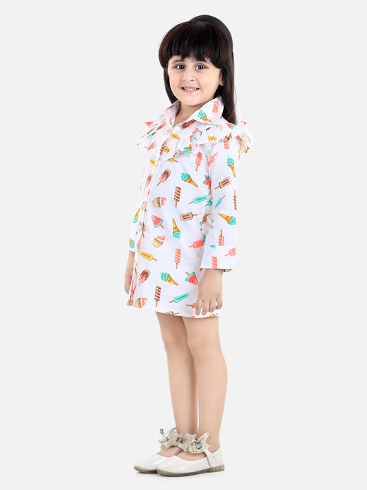 Multi Full Sleeve All Over Printed Dress