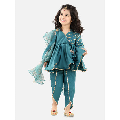Teal Green Angrakha Set Teal Green