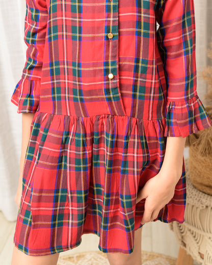 Red Checks Dress