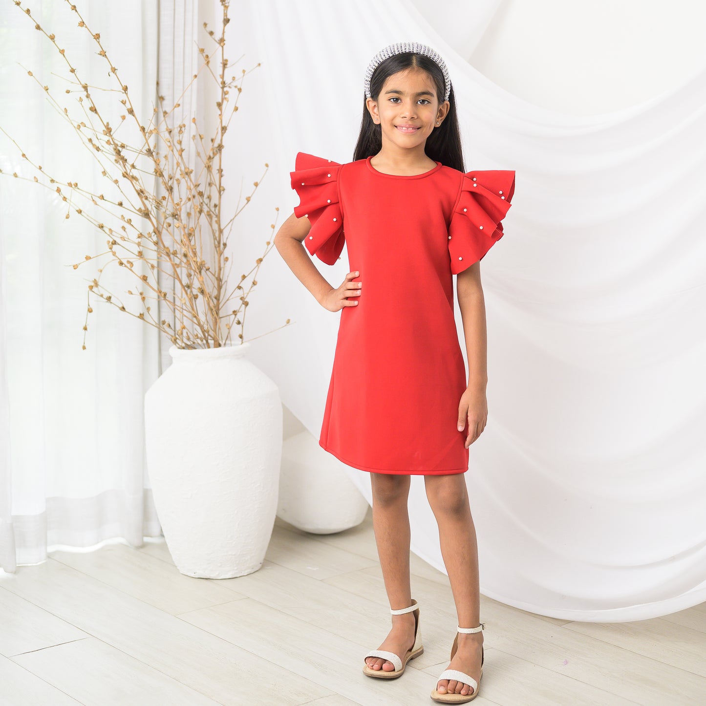 Scarlet Red A-Line Party Dress