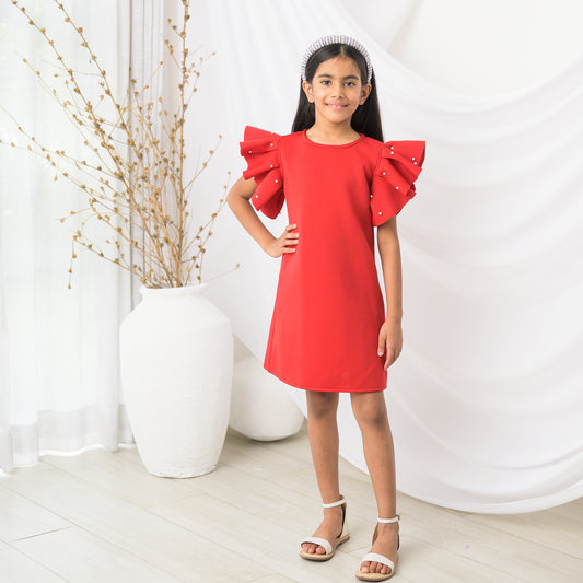 Scarlet Red A-Line Party Dress