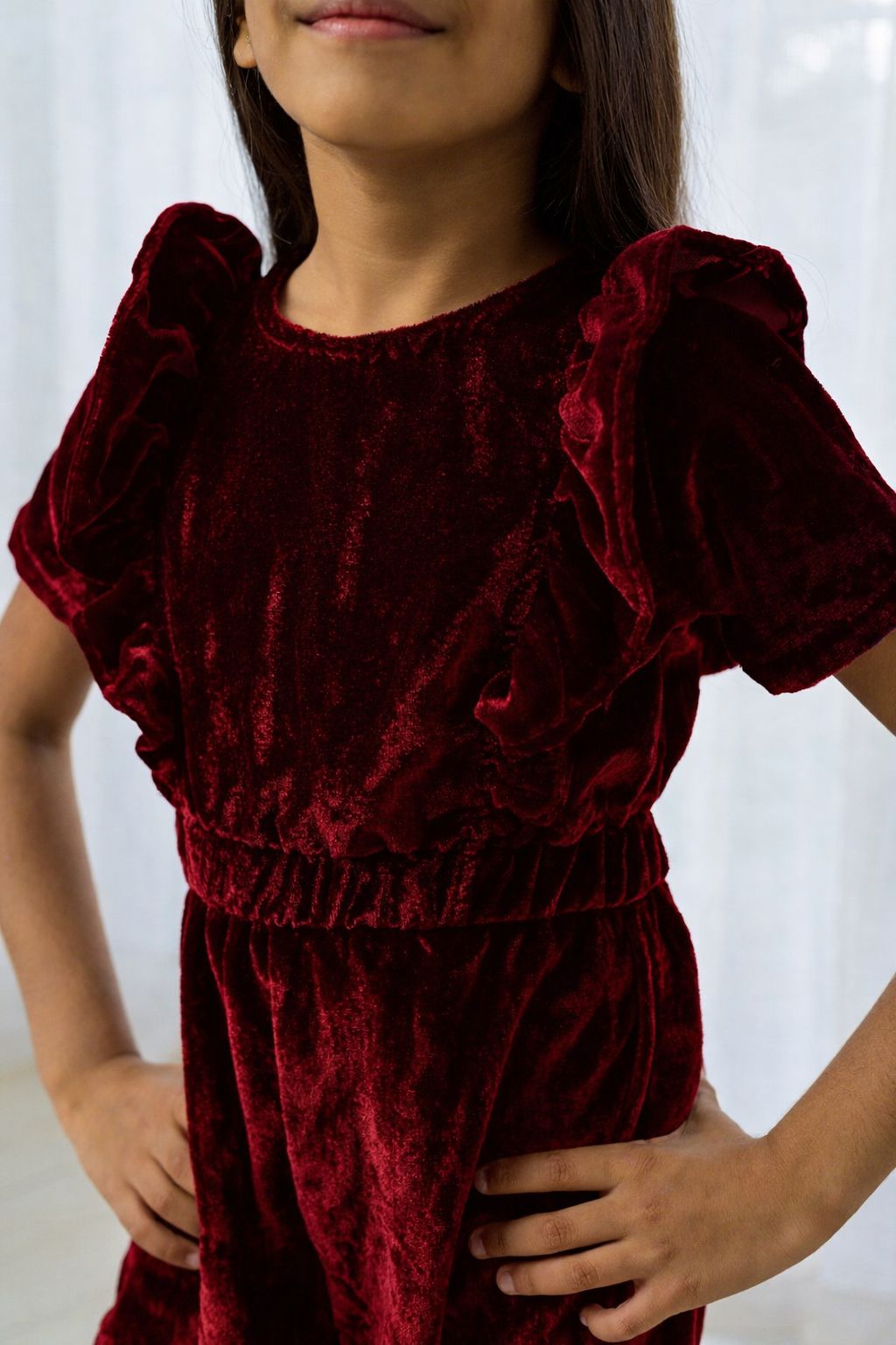 Maroon Velvet Jumpsuit