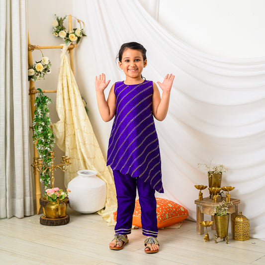 Purple Embroidered Designer Kurta With Pants