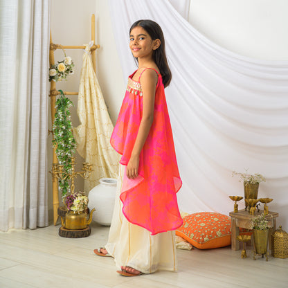 Pink Leheriya Top With Plazzo