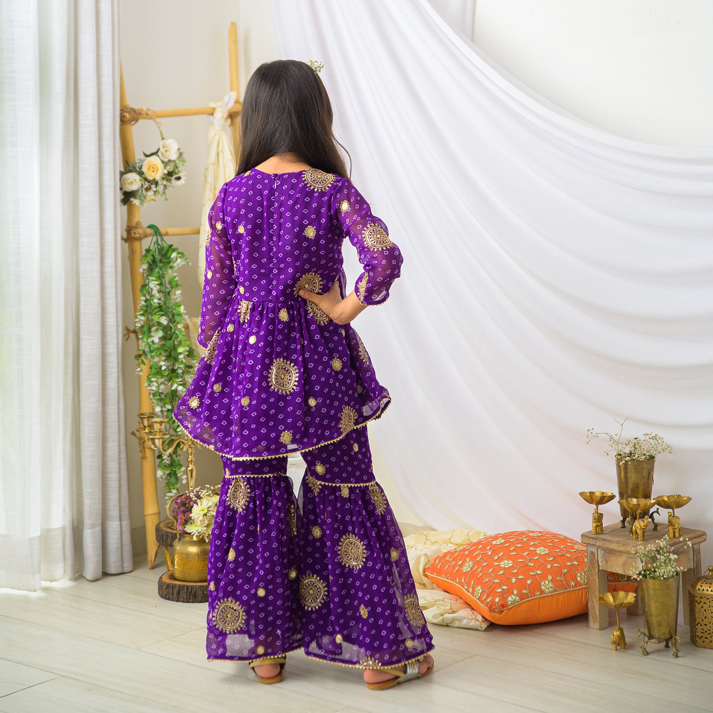 Fairies Forever Purple Embroiderd Top With Sharara