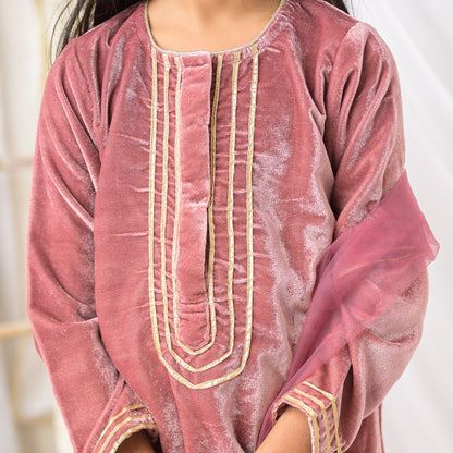 Velvet With Full Sleeve ad Embroidery At Pant Ethnic