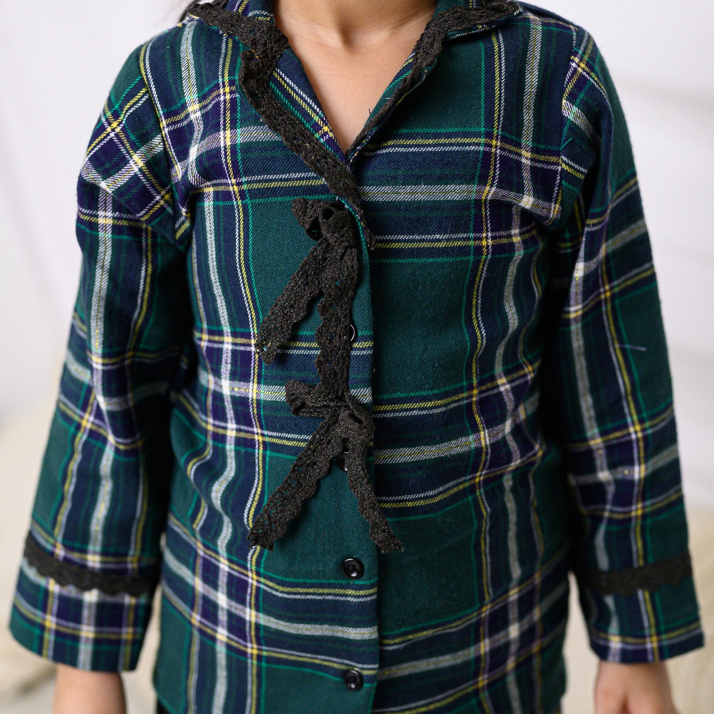 Green Checks Cotton night Dress