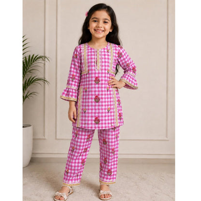 Pink Boho Style Kurta Set