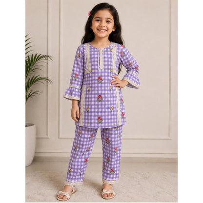 Purple Boho Style Kurta Set