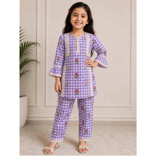 Purple Boho Style Kurta Set