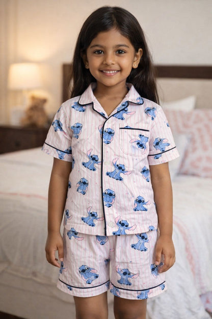 Premium Cotton Stitch Night Dress with Shorts