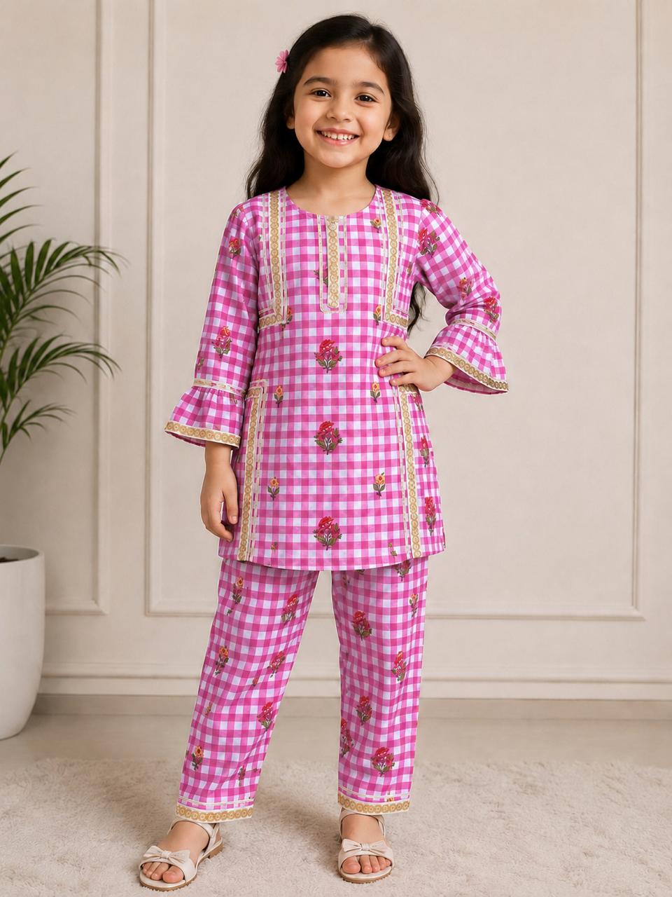 Pink Boho Style Kurta Set