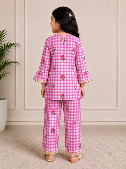 Pink Boho Style Kurta Set