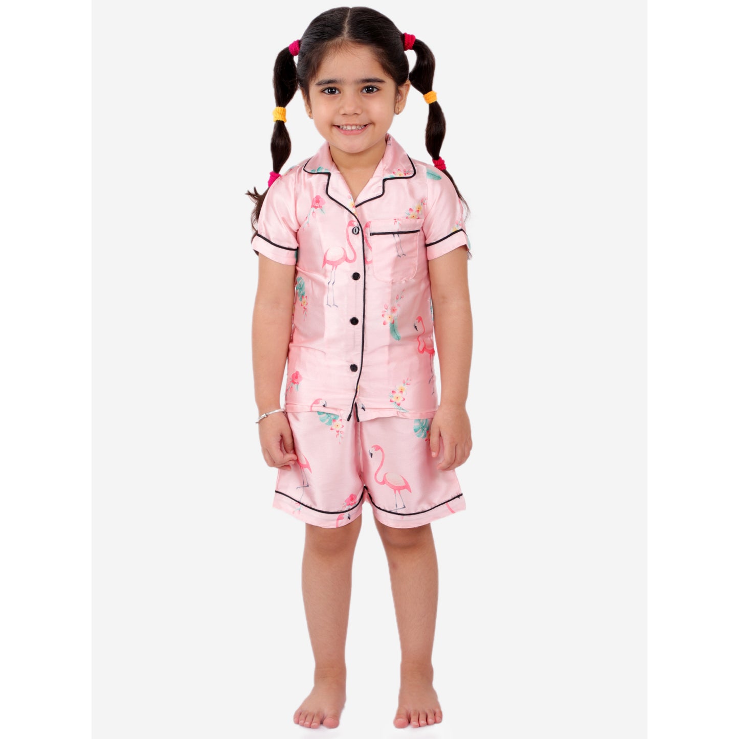 Flamingoes Night Dress with Shorts Set
