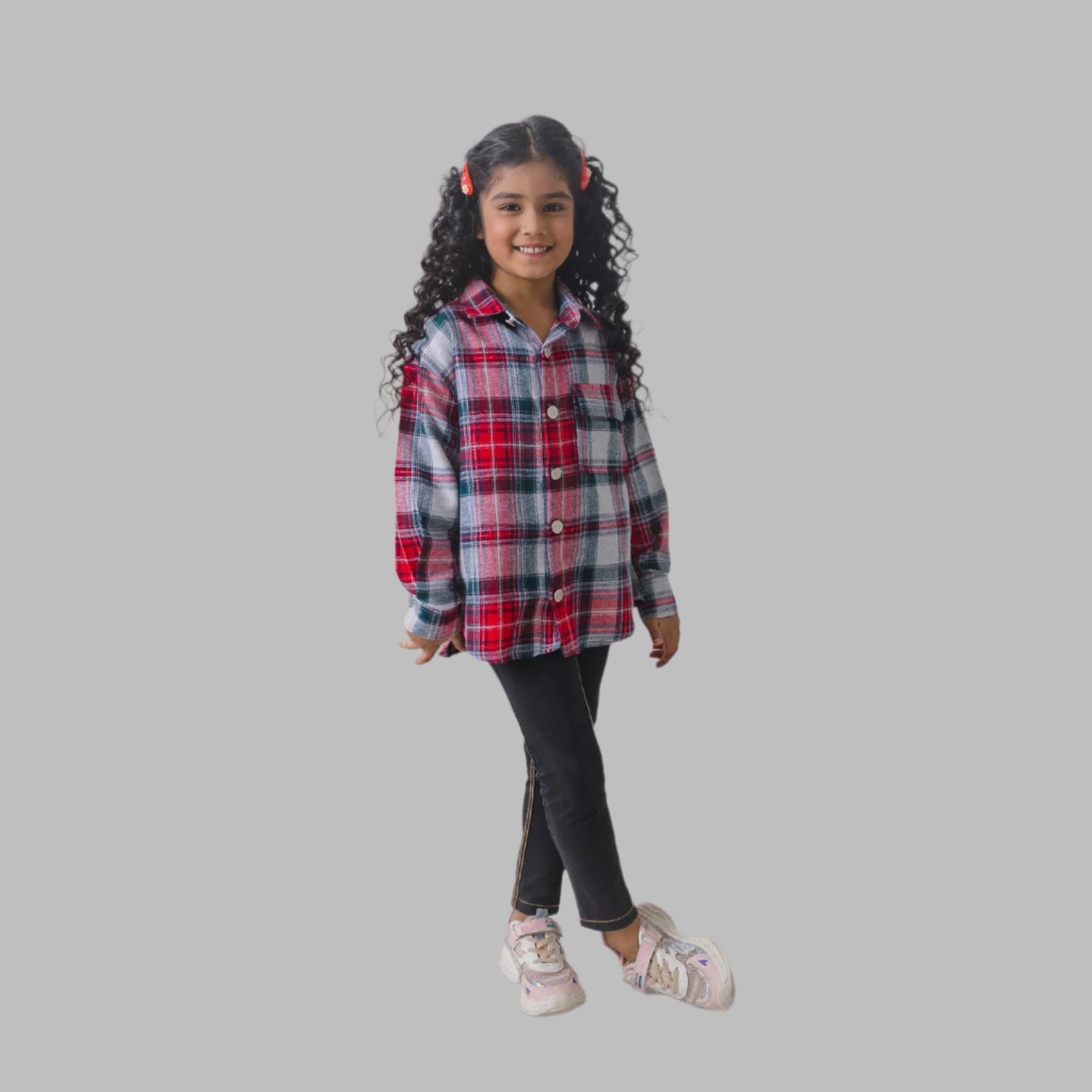 Drop Shoulder Plaid Print Flap Pocket Shirt Shacket