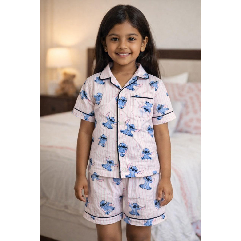 Premium Cotton Stitch Night Dress with Shorts