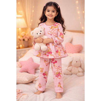 Bows And Fruits Cotton Night Suit