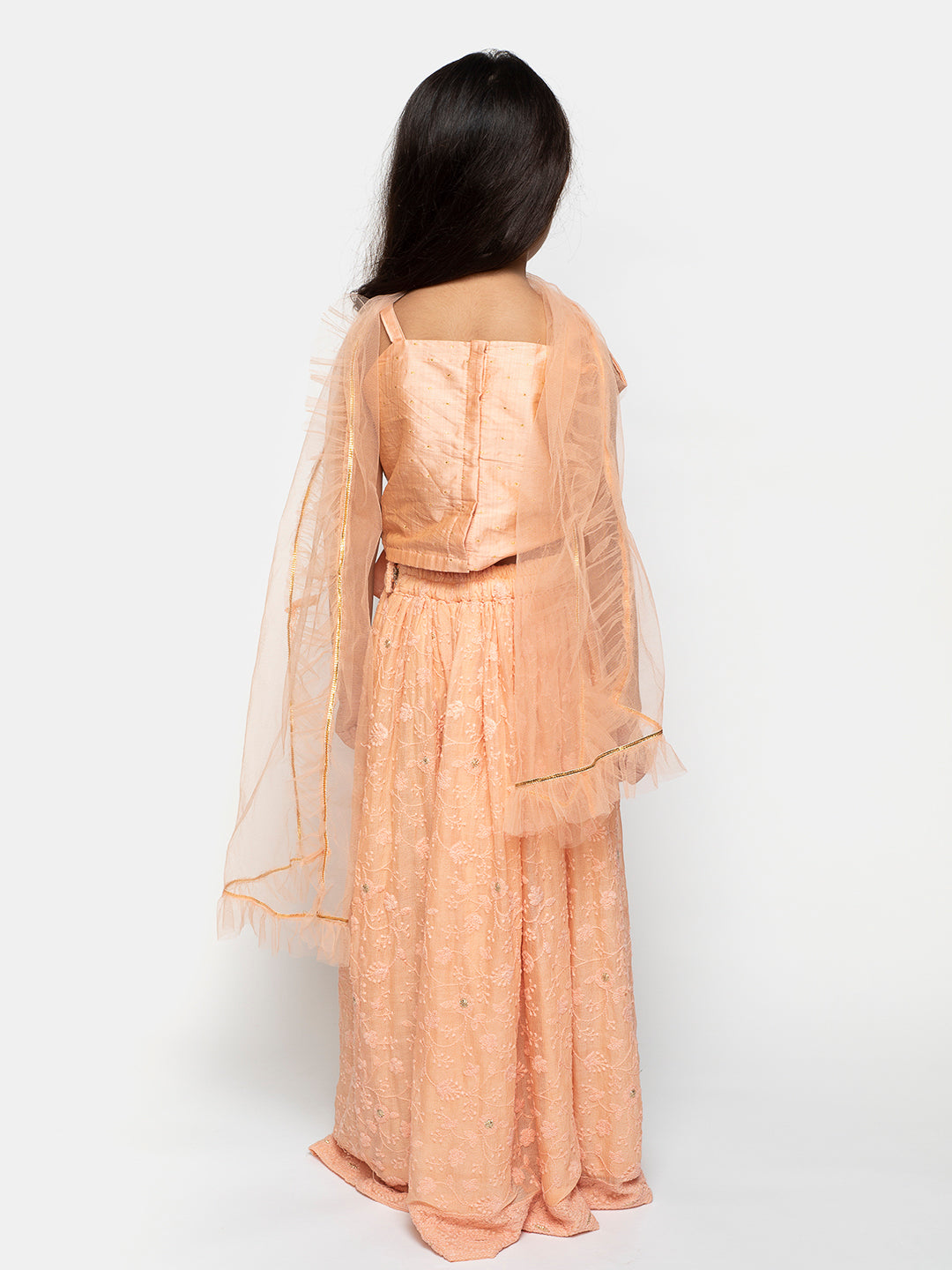 Peach Top and Lehenga Set