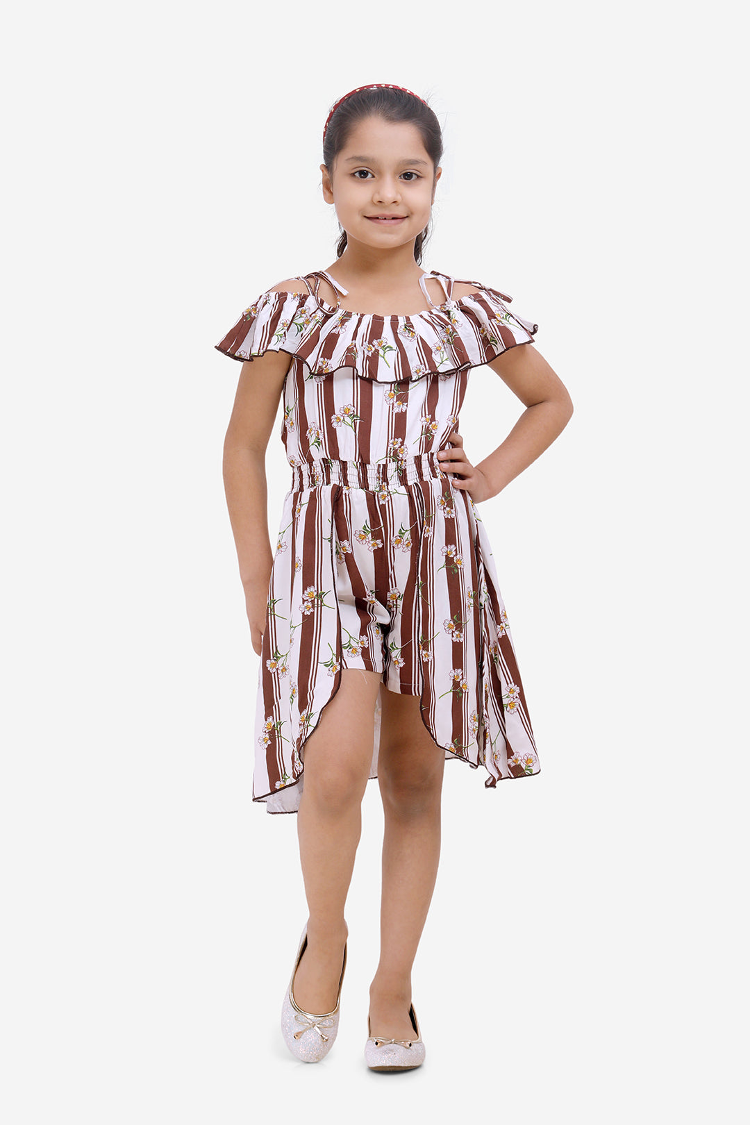 Cotton Skort Dress-Brown