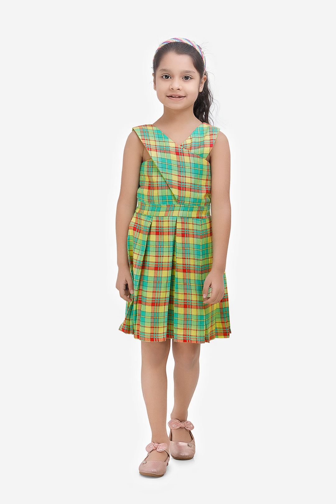 Cross Back Summer Dress-Green