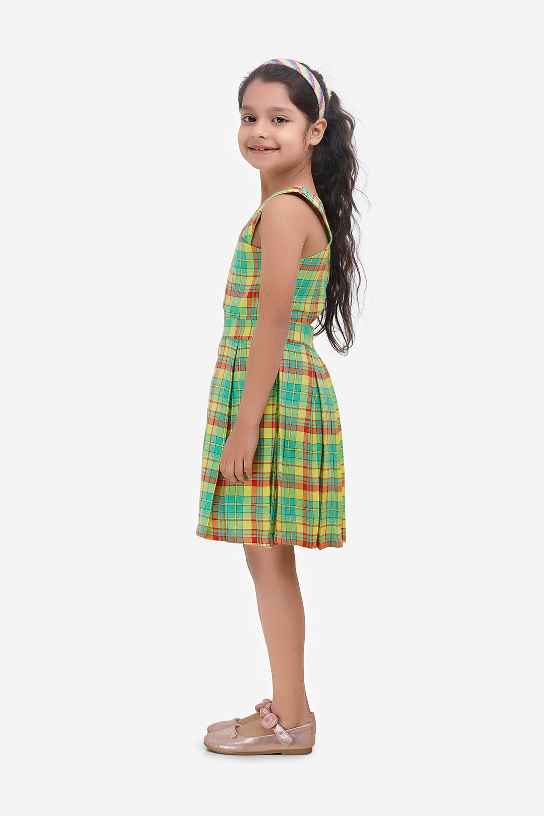 Cross Back Summer Dress-Green
