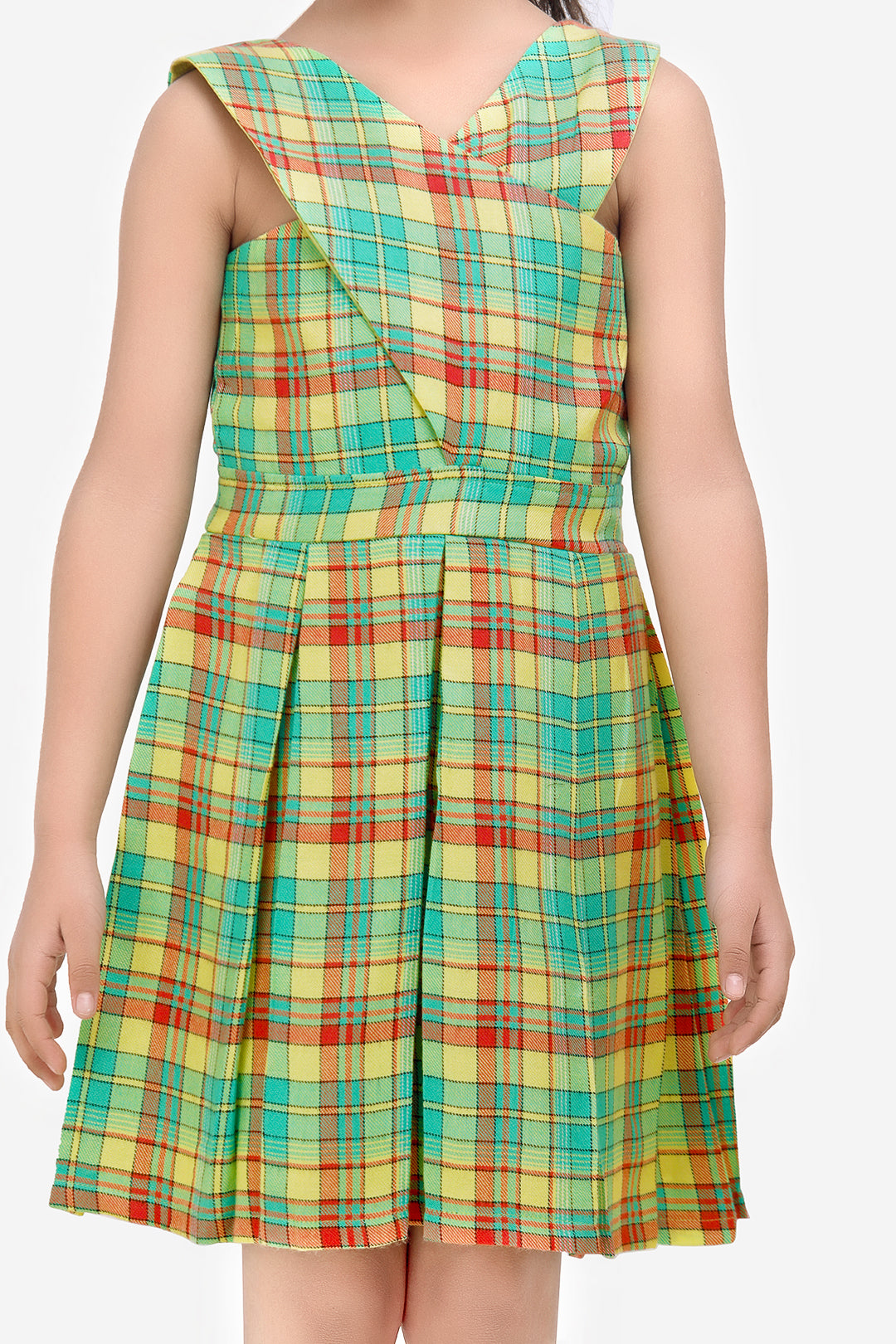 Cross Back Summer Dress-Green