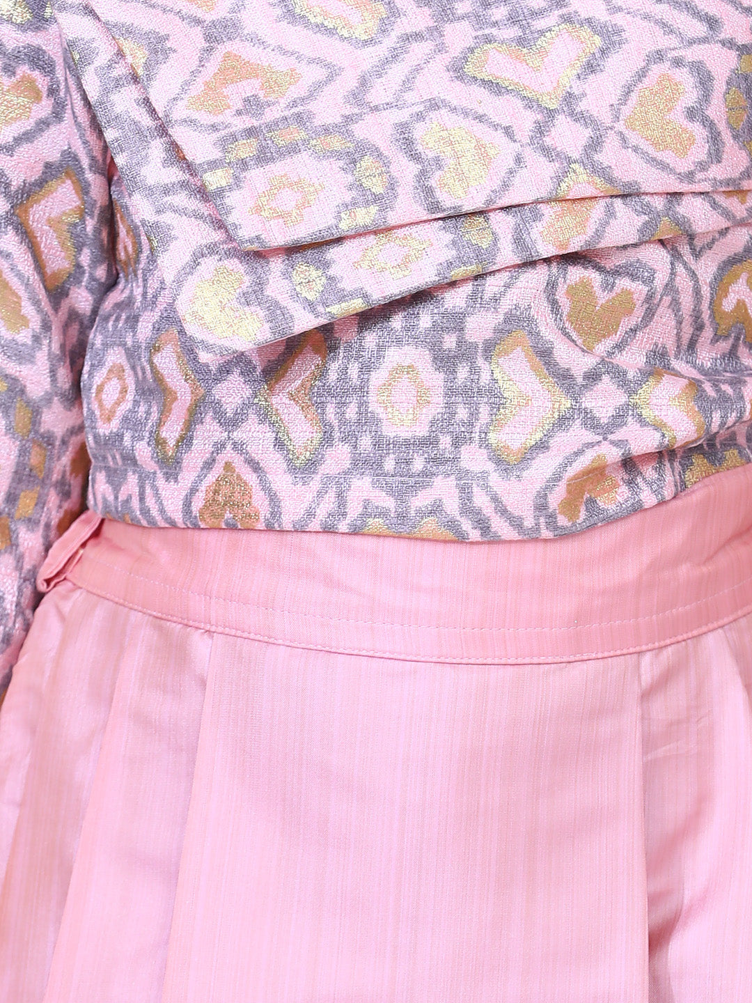 Pink Top with High Low Skirt