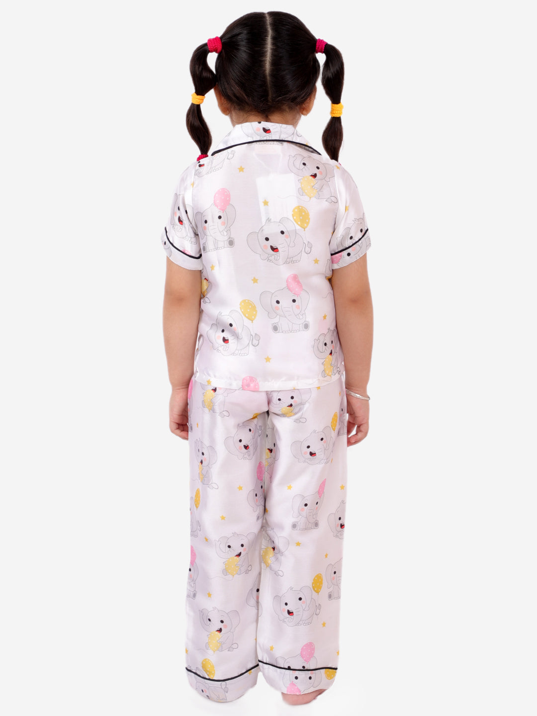 White Short Sleeves Animal Printed Sleepwear Sets